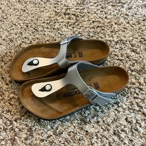 Birkenstock Women's Thong Gizeh Silver, 38